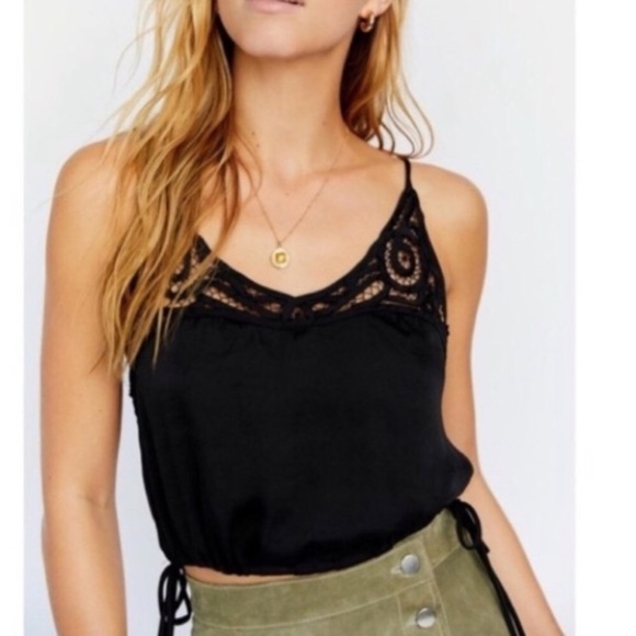 FREE PEOPLE Blouson Brami In Black Crop Top - Picture 6 of 9